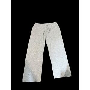 Arlotta 100% Cashmere Lounge Pants Gray Wide Leg Drawstring Knit Trousers Medium